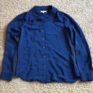 Banana Republic Stripe Silk Blouse Size Medium